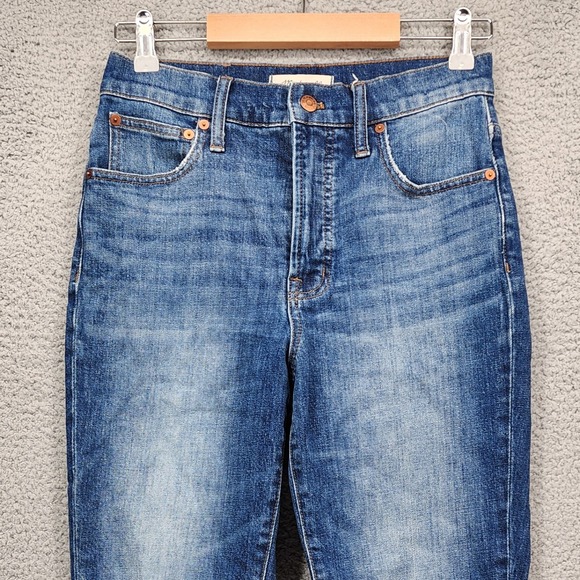 Madewell The Perfect Vintage Crop Jean Distressed Blue Denim Women's Size 27 - Picture 9 of 13